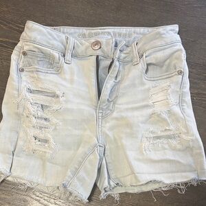 American Eagle Outfitters Women's Ripped Light Denim Shorts